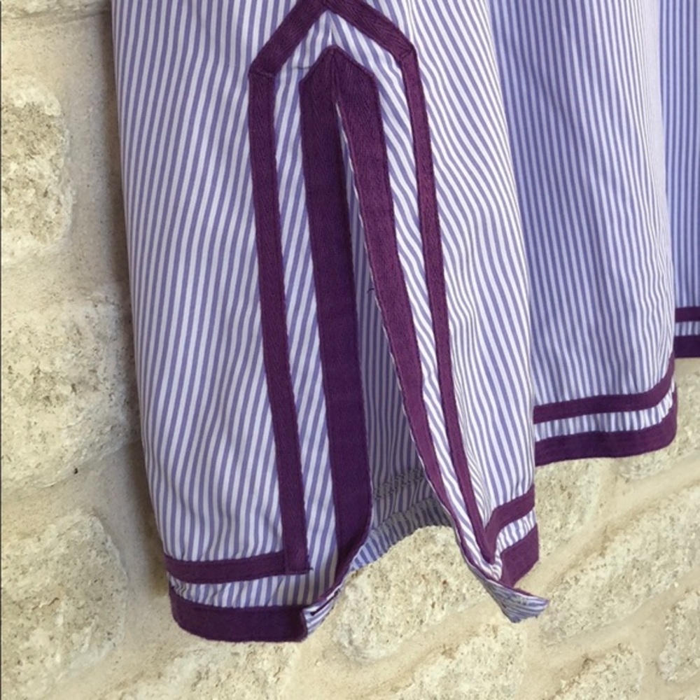 Poseca Housedress Purple Stripe Nap Dress L - image 5